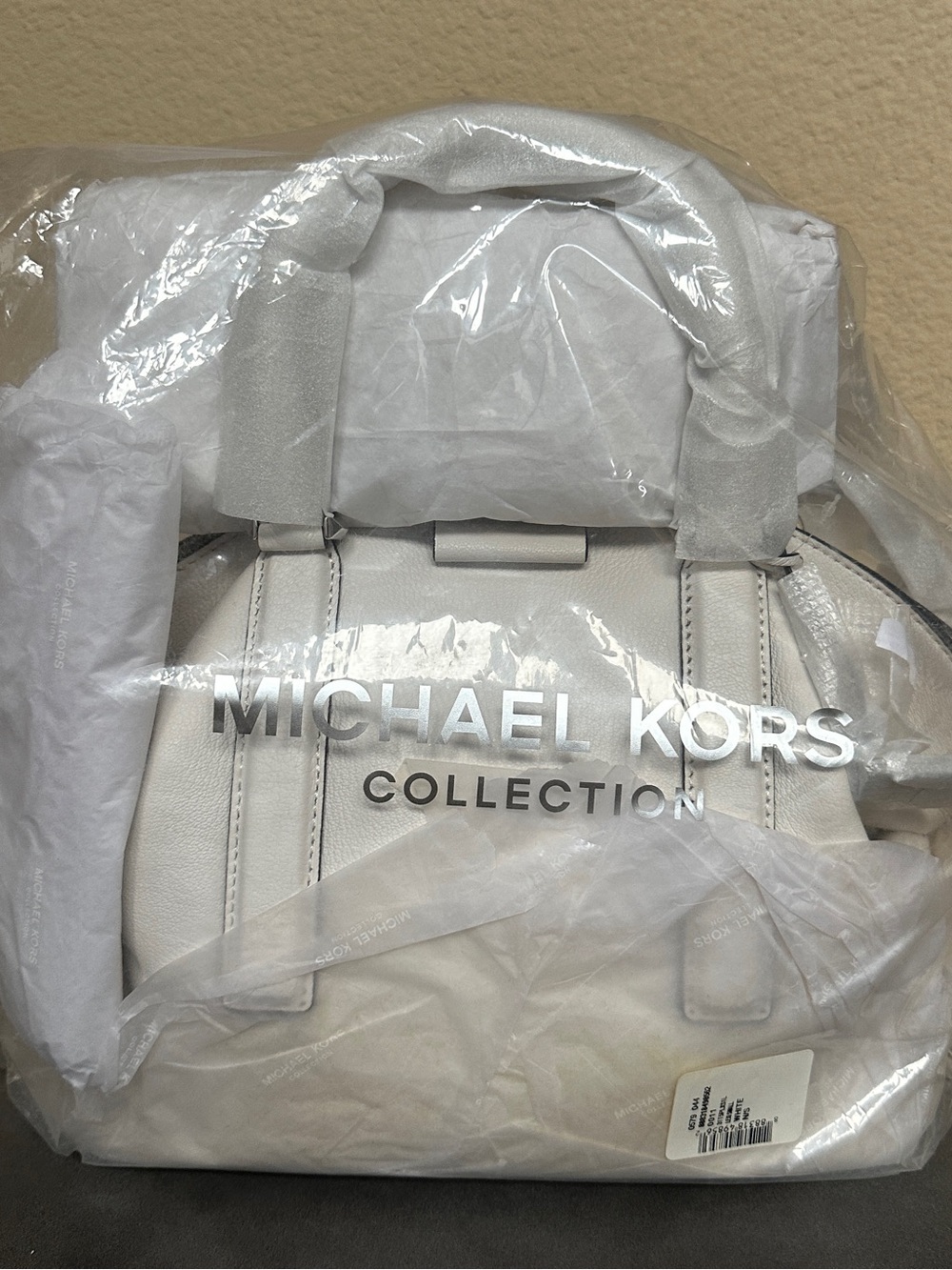 NWT Michael Kors Collection RARE Small Lexi White Leather Satchel Bag Purse NEW